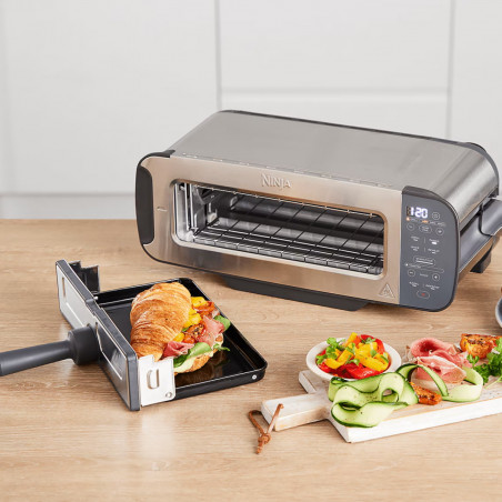 Prajitor paine 3in1 Ninja ST202EU, 2400W, 7 programe, Control temperatura, Grill, Dezghetare, Reincalzire, Functionare orizontaa, Argintiu