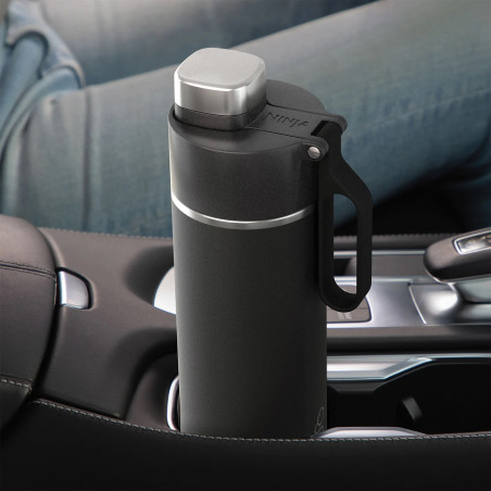 Termos Ninja DW2401EUUKBK, 700 ml, Potrivit pentru bauturi carbogazoase, Izolatie tripla, Fara BPA, Mentinere la cald până la 8h, Rece până la 24h, Negru