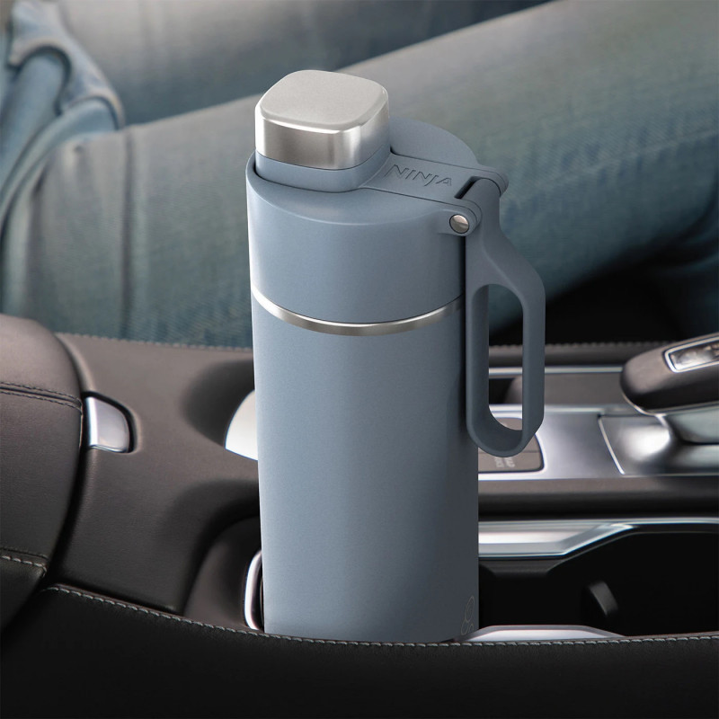 Termos Ninja DW2401EUUKBL, 700 ml, Potrivit pentru bauturi carbogazoase, Izolare tripla, Fara BPA, Mentinere cald pana la 8h, Mentinere la rece pana la 24h, Albastru