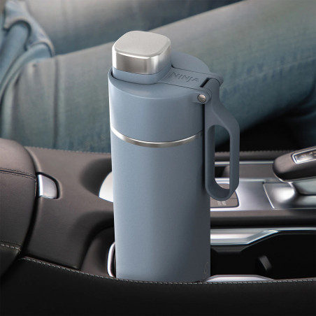 Termos Ninja DW2401EUUKBL, 700 ml, Potrivit pentru bauturi carbogazoase, Izolare tripla, Fara BPA, Mentinere cald pana la 8h, Mentinere la rece pana la 24h, Albastru