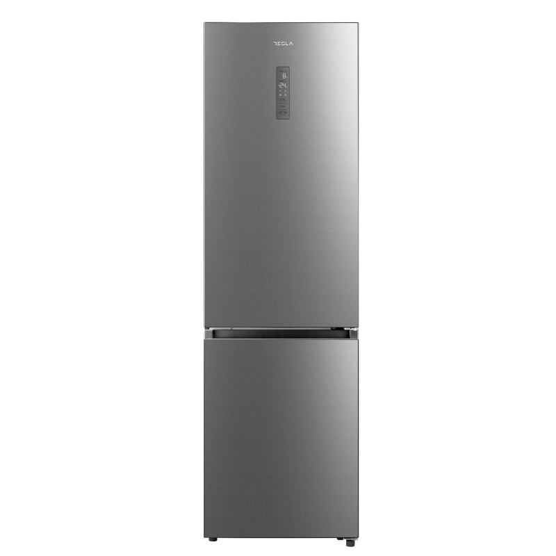 Frigider cu congelator Tesla RC3800FMX, 378L, Clasa E, Deschidere pаnа la 90°, Total No Frost, Ecran tactil, Inox