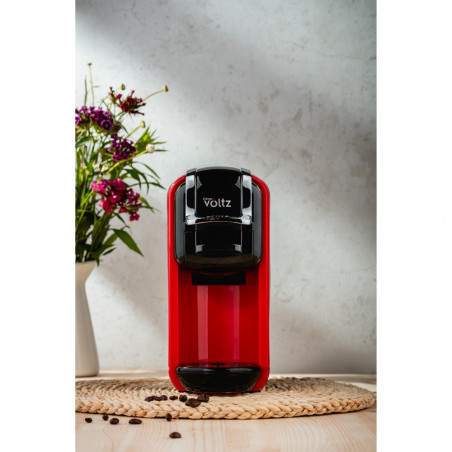 Espressor cafea macinata si capsule 8в1 Oliver Voltz OV51171B5, 1450W, 19 bar, Negru/Rosu