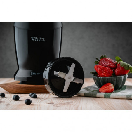 Nutri Blender Oliver Voltz OV51162D, 1200 W, 2 pahare, Fara BPA, 1L/800 ml, Zdrobire gheata, Negru