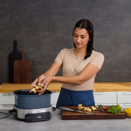 Multicooker Ninja MC1101EU, 1400W, 6 L, 8 programe, Timer, Manere si baza reci, Albastru