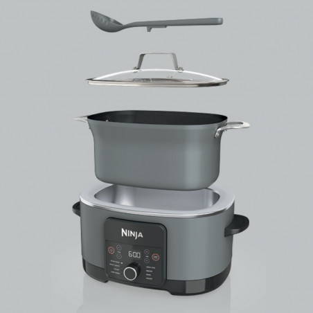 Multicooker Ninja Foodi PossibleCooker 8in1 MC1001EU, 1200W, 8 l, 8 programe, Acoperire ceramica, Timer, Triple Fusion Heat, Albastru/Negru