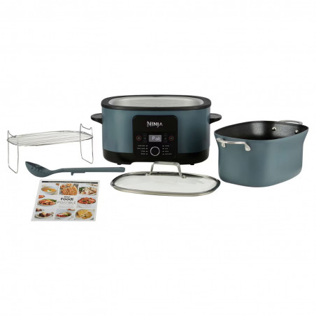 Multicooker Ninja Foodi PossibleCooker 8in1 MC1001EU, 1200W, 8 l, 8 programe, Acoperire ceramica, Timer, Triple Fusion Heat, Albastru/Negru