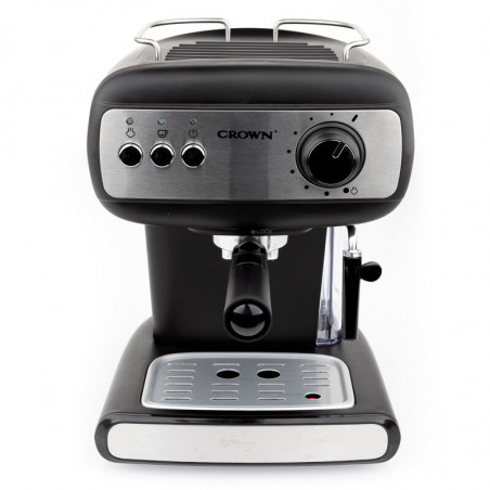 Espressoare Crown CEM-1525, 850W, 15 bar, 1.2 l, Încălzire cești, Abur, Rezervor mobil, Disc cremă, Negru