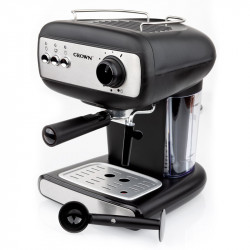 Espressoare Crown CEM-1525, 850W, 15 bar, 1.2 l, Încălzire cești, Abur, Rezervor mobil, Disc cremă, Negru