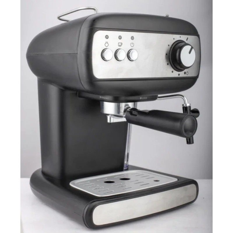 Espressoare Crown CEM-1525, 850W, 15 bar, 1.2 l, Încălzire cești, Abur, Rezervor mobil, Disc cremă, Negru