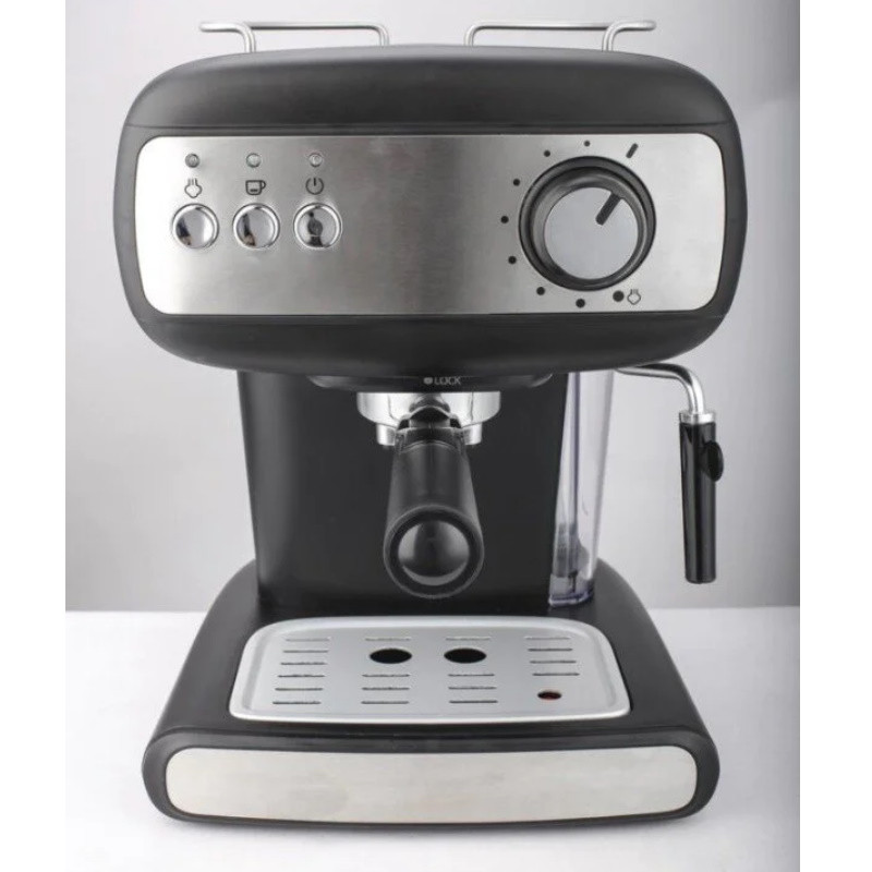 Espressoare Crown CEM-1525, 850W, 15 bar, 1.2 l, Încălzire cești, Abur, Rezervor mobil, Disc cremă, Negru