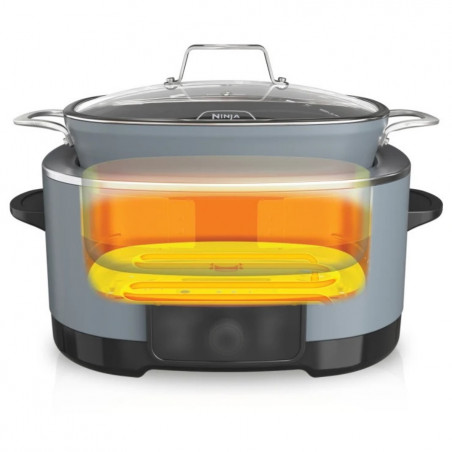 Multicooker Ninja Foodi PossibleCooker 8in1 MC1001EU, 1200W, 8 l, 8 programe, Acoperire ceramica, Timer, Triple Fusion Heat, Albastru/Negru
