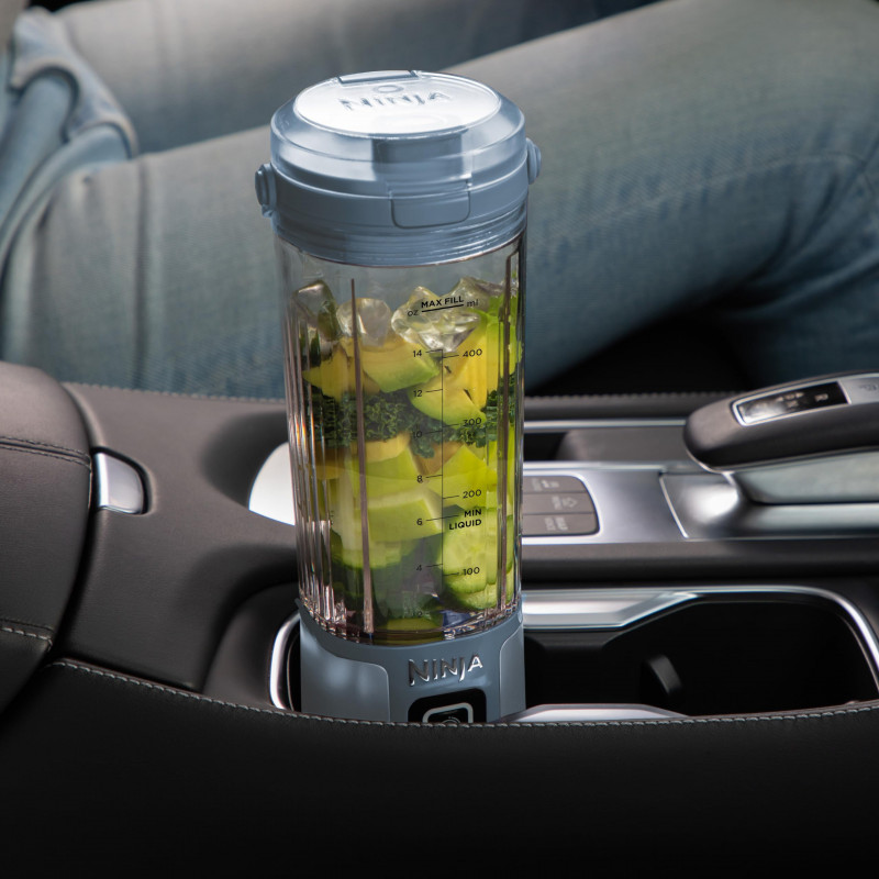 Blender portabil Ninja Blast BC151EUNV, 7,4 W, 530 ml, 6 lame din otel, Zdrobire gheata, Pana la 10 cicluri, Fara BPA, USB-C, Albastru