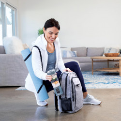 Blender portabil Ninja Blast BC151EUNV, 7,4 W, 530 ml, 6 lame din otel, Zdrobire gheata, Pana la 10 cicluri, Fara BPA, USB-C, Albastru