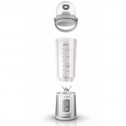 Blender portabil Ninja Blast BC151EUWH, 7.4W, 530 ml, Lama din otel cu 6 lame, Zdrobire gheata, Până la 10 cicluri, Fara BPA, USB-C, Alb
