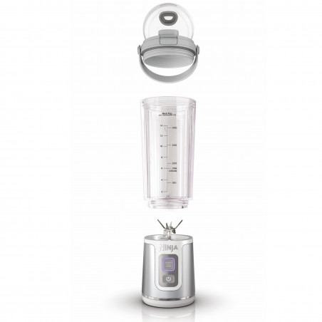Blender portabil Ninja Blast BC151EUWH, 7.4W, 530 ml, Lama din otel cu 6 lame, Zdrobire gheata, Până la 10 cicluri, Fara BPA, USB-C, Alb