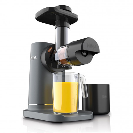 Ninja Cold Press Juicer JC151EU, 150W, 700 ml, Presă la rece, 2 filtre, fără BPA, viteză inversă, negru/gri