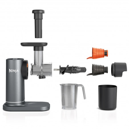 Ninja Cold Press Juicer JC151EU, 150W, 700 ml, Presă la rece, 2 filtre, fără BPA, viteză inversă, negru/gri