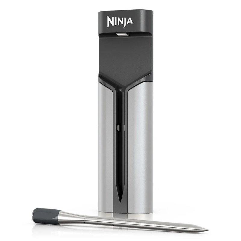 Termometru de bucătărie Ninja ProChef WP100EU, Bluetooth, aplicație mobilă, senzor de temperatură interioară și ambientală, până la 370C, negru/argintiu