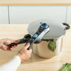 Oală sub presiune Tefal P2584301, 4/6 l, 2 moduri pentru legume și carne, Sistem de siguranță în 5 puncte, Fund cu trei straturi, Inducție, Crom