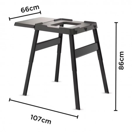 Masa pentru gratar Ninja Woodfire 4718J800EUUK, 107x86x66 cm, Reglabila, Suport lateral, Negru