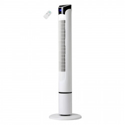 Ventilator Tower Elite ETTF-0332, 45W, 100 cm, Temporizator, 3 viteze, Afișaj LED, Telecomandă, Alb