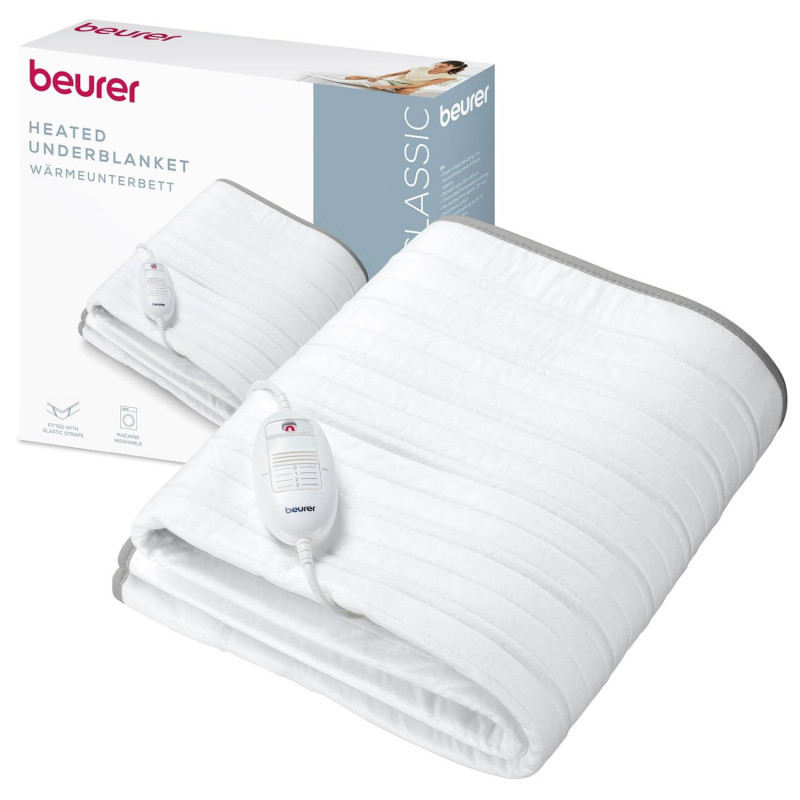 Beurer TS 17 saltea de încălzire electrică, 100W, 3 niveluri de temperatură, 150x80cm, Telecomandă, Respirabil, Alb
