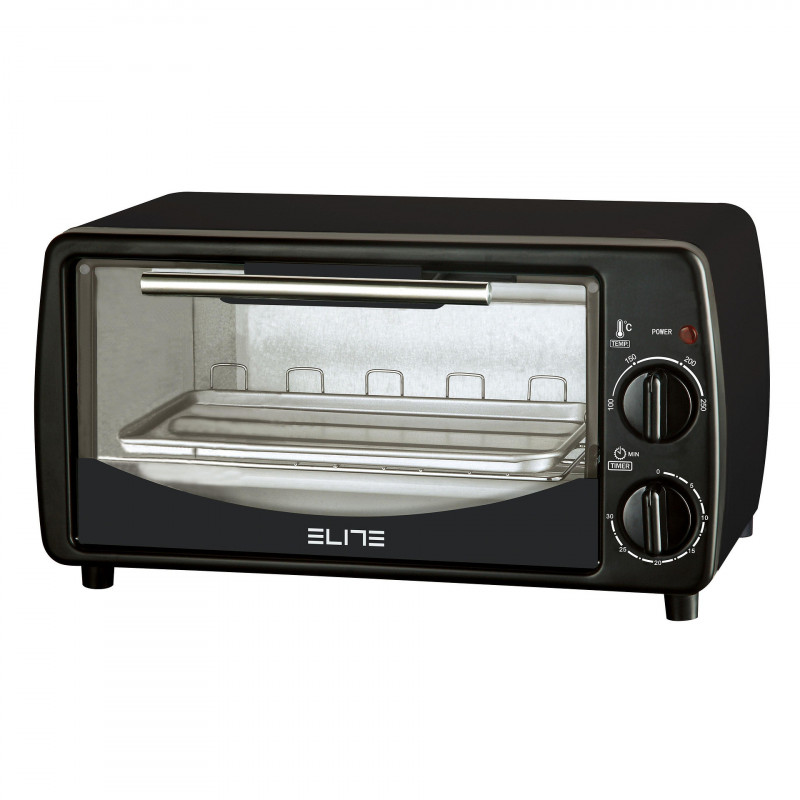 Elite EMO-2509 mini cuptor, 650W, 7 l, 2 încălzitoare cu cuarț, 100 la 250C, cronometru 30 min, negru