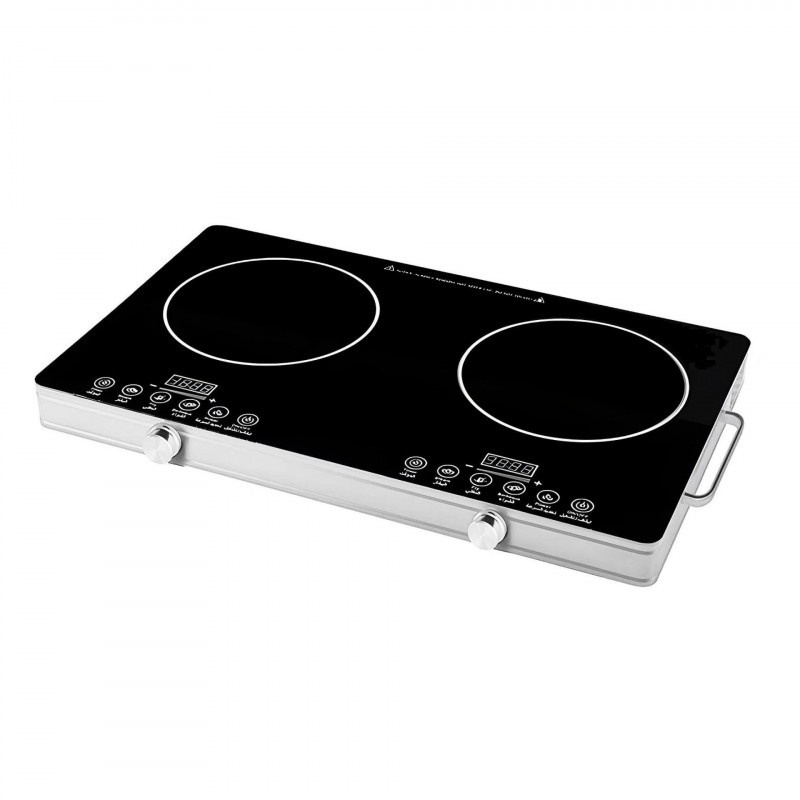 Plita infrarosu dubla Elite EFP-1258T, 4400W, Afisaj LED, Control prin senzor, Timer, Negru/Gri