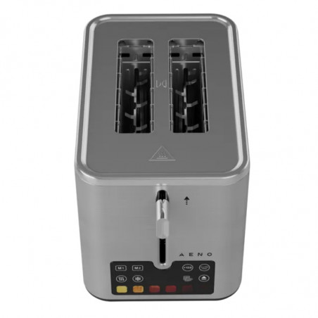 Prajitor de paine inteligent AENO ATS0004, 1600W, 4 felii, 6 trepte, 3 functii, Tava pentru firimituri detasabila, Inox