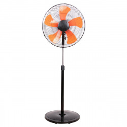 Ventilator cu picior Elite EFS-1302, 70W, 45 cm, 3 viteze, 5 pale, Baza rotunda, Negru/Portocaliu