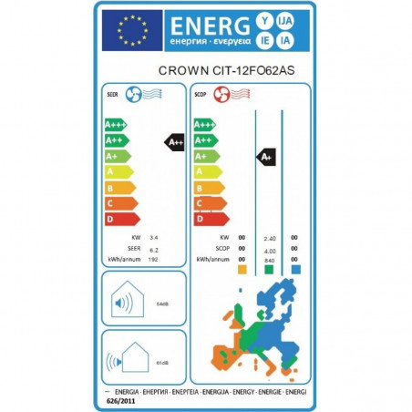 Aparat de aer conditionat inverter Crown CIT-18FO62AS, 18000 BTU, A++, Filtru de carbon si argint, Auto-curatare, Auto-dezghetare, Alb