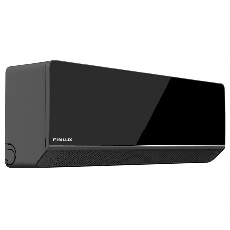 Aparat de aer conditionat inverter Finlux 12TENE87BRIS, 12000 BTU, A+++, 30 m², Wi-Fi, Filtru cu plasma, Suflare 4D, Schimbator de caldura acoperit cu aur, Negru