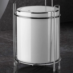 Suport pentru toaletă cu coș Metalife AK-755B, Pentru coș, hârtie și telefon, Inox/cromo