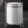 Suport pentru toaletă cu coș Metalife AK-755B, Pentru coș, hârtie și telefon, Inox/cromo