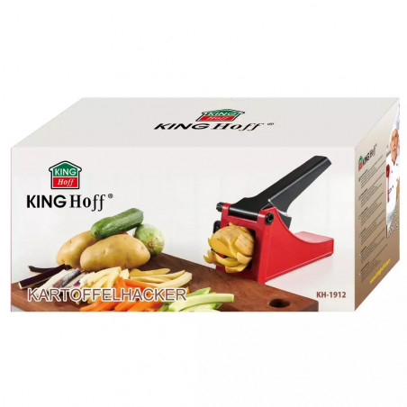 Presa de cartofi Kinghoff KH 1912, Lame interschimbabile, Picoruse anti-alunecare, Otel inoxidabil, Rosu/Negru