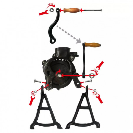 Curatator de porumb din fonta Kinghoff KH 1841, 60 kg/h, Deschidere reglabila, Negru