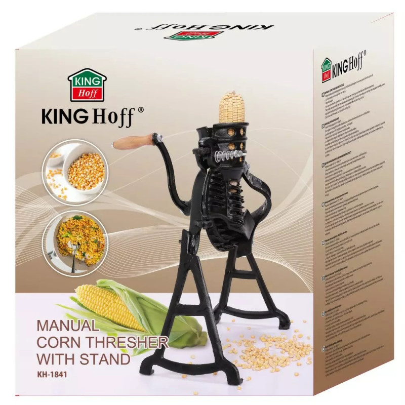 Curatator de porumb din fonta Kinghoff KH 1841, 60 kg/h, Deschidere reglabila, Negru