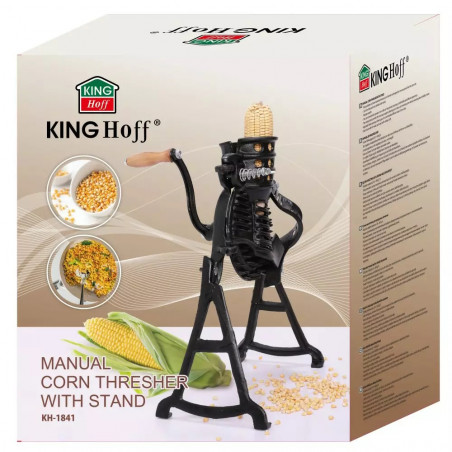 Curatator de porumb din fonta Kinghoff KH 1841, 60 kg/h, Deschidere reglabila, Negru