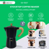 Cafetiera moka Kinghoff KH 1887, 9 cesti, 450 ml, Aluminiu, Inductie, Negru
