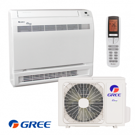 Aparat de aer conditionat inverter pentru podea Gree GEH09AA-K6DNA1F, 9000 BTU, 17 m²,  A++/A+, Wi-Fi, R-32, Alb