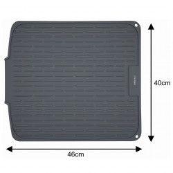 Uscator de vase din silicon KH 1905, 46x40 cm, Suprafata antiderapanta, Marginea de scurgere, Rulare, Gri