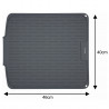 Uscator de vase din silicon KH 1905, 46x40 cm, Suprafata antiderapanta, Marginea de scurgere, Rulare, Gri