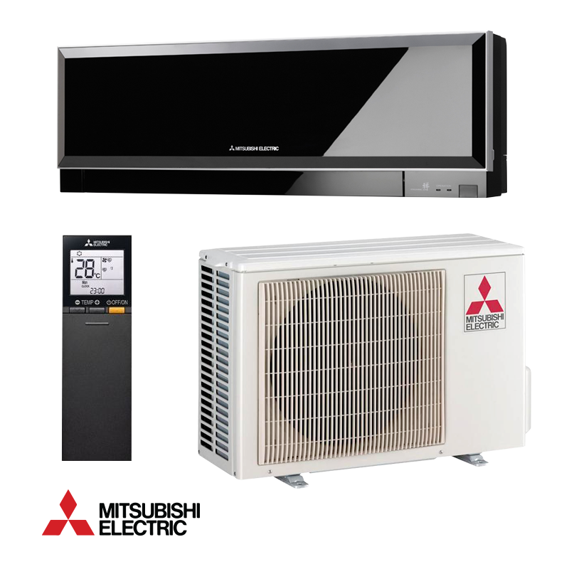 Aparat de aer conditionat inverter Mitsubishi Electric MSZ-EF25VGKB + MUZ-EF25VG, 9000 BTU, 20 m², A+++, Wi-Fi, R-32, Negru