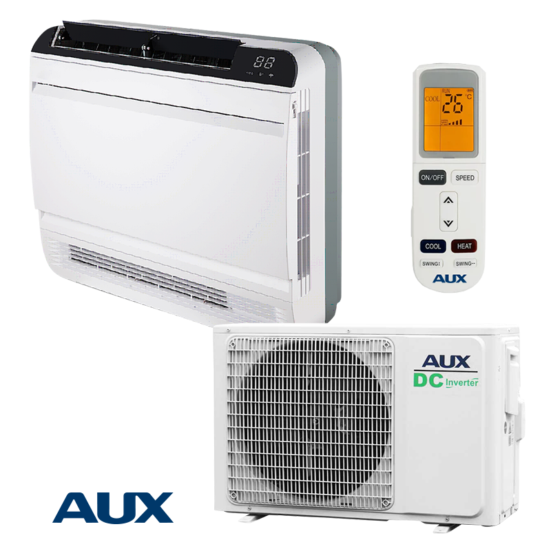 Aer condiționat cu invertor AUX AMCO-H18/4R3A + AM2-H18/4DR3S, 18000 BTU, 38 m2, A++, Unitate de podea, R-32, Alb