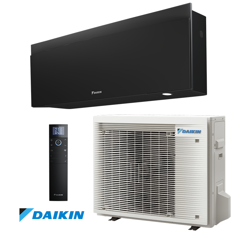 Aparat de aer conditionat inverter Daikin Emura 3 FTXJ50AB + RXJ50A, 18000 BTU, 36 m², A++, Wi-fi, R-32, Negru