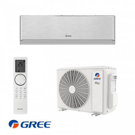 Aparat de aer conditionat inverter Gree Airy GWH09AVCXB-K6DNA1B, 9000 BTU, 19 m², A+++, A++, Wi-Fi, R-32, Argintiu