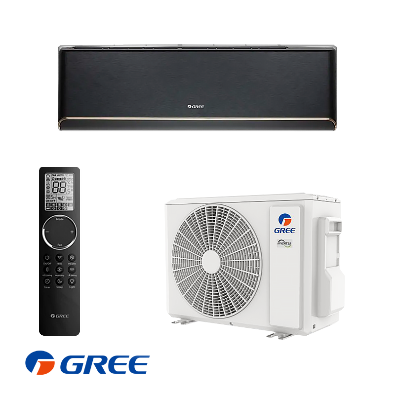 Aparat de aer conditionat inverter Gree Airy GWH09AVCXB-K6DNA1B, 9000 BTU, 19 m², A+++/A++, Wi-Fi, R-32, Negru