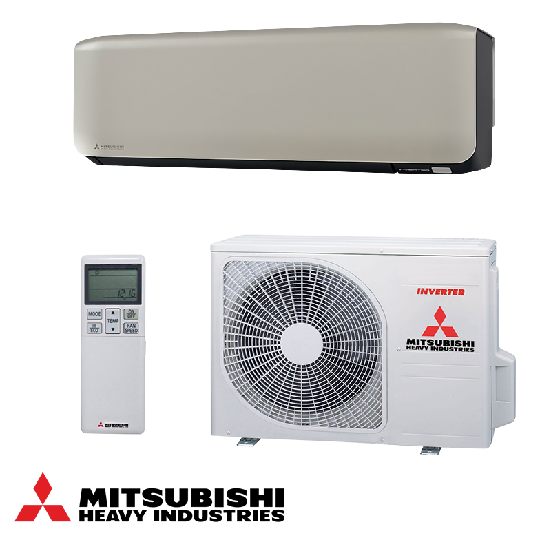 Aparat de aer conditionat inverter Mitsubishi Heavy Industries SRK25ZS-WFT + SRC25ZS-W, 9000 BTU, 20 m², A+++/A++, R-32, Bej