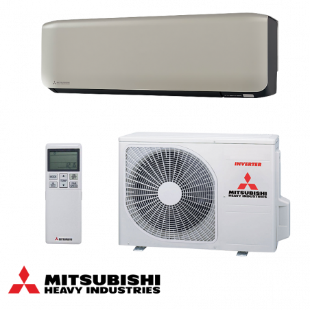 Aparat de aer conditionat inverter Mitsubishi Heavy Industries SRK25ZS-WFT + SRC25ZS-W, 9000 BTU, 20 m², A+++/A++, R-32, Bej