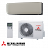 Aparat de aer conditionat inverter Mitsubishi Heavy Industries SRK25ZS-WFT + SRC25ZS-W, 9000 BTU, 20 m², A+++/A++, R-32, Bej